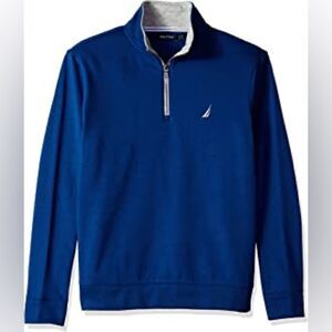 Nautica 1/4 Zip Sweatshirt, Blue, Fleece, size XXL